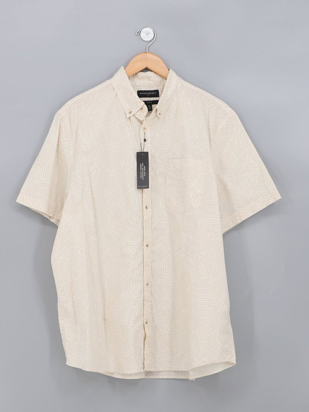 NWT BANANA REPUBLIC Slim Fit Short Sleeve Button Down Shirt Size XL